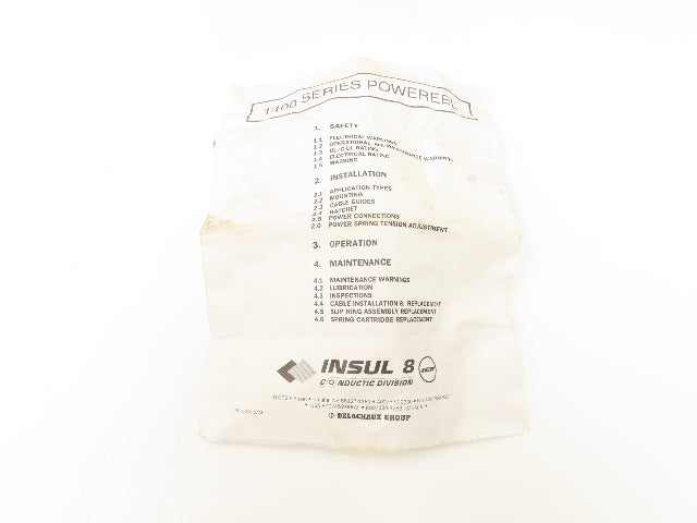 Insul 8 IER 1400 Powereel Retractable Power Cable Reel 16/10 Cord 5A 600V 20'L