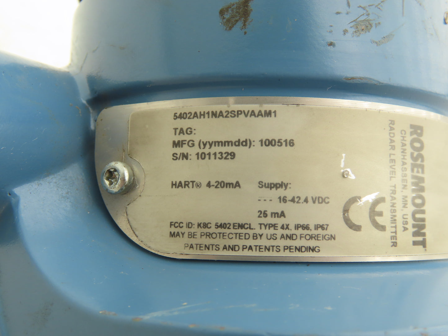Rosemount 5402AH1NA2SPVAAM1 Radar Level Transmitter Display 16-42.4VDC No Probe