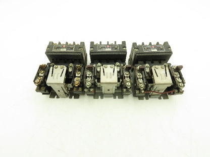 General Electric 101JL AC Motor Starter 7.5Hp 600VAC 3Ph 110V Coil Lot of 3
