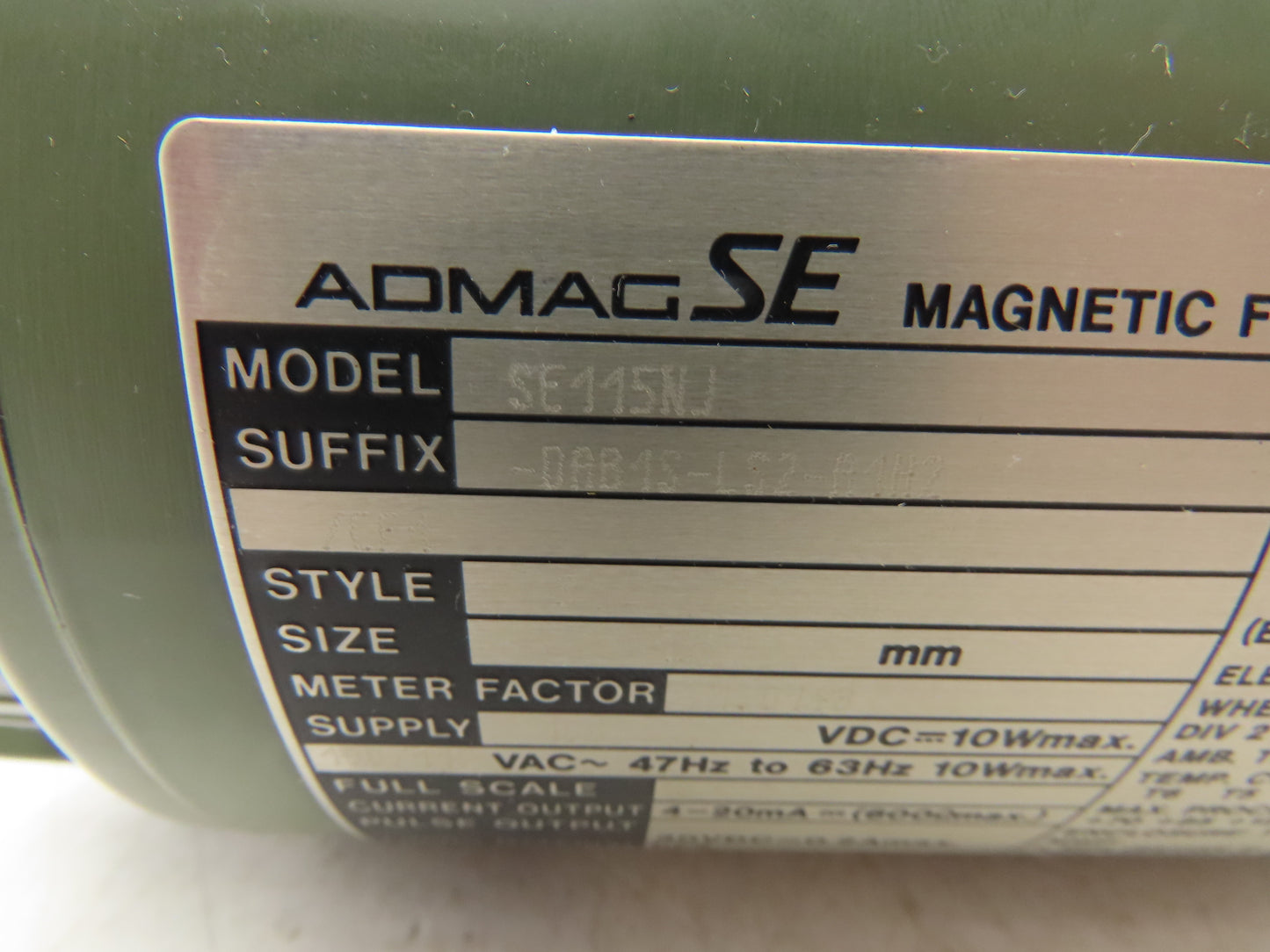 Yokogawa SE115NJ-DAB1S-LS2-A1H2 Yewflo Magnetic Flowmeter 115VAC 1/2" Haz Loc