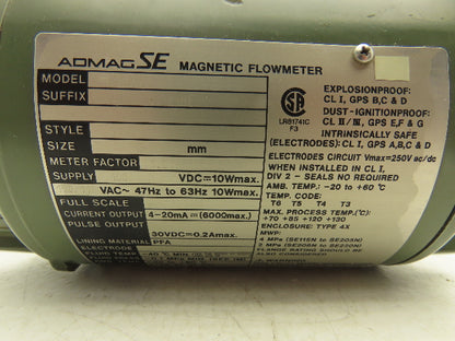 Yokogawa SE115NJ-DAB1S-LS2-A1H2 Yewflo Magnetic Flowmeter 115VAC 1/2" Haz Loc