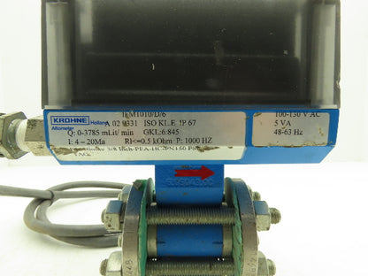 Krohne IFC 010 D Altometer Flow Meter 1/2"NPT 120VAC 0-3785 mLit/Min IFM1010/D/6