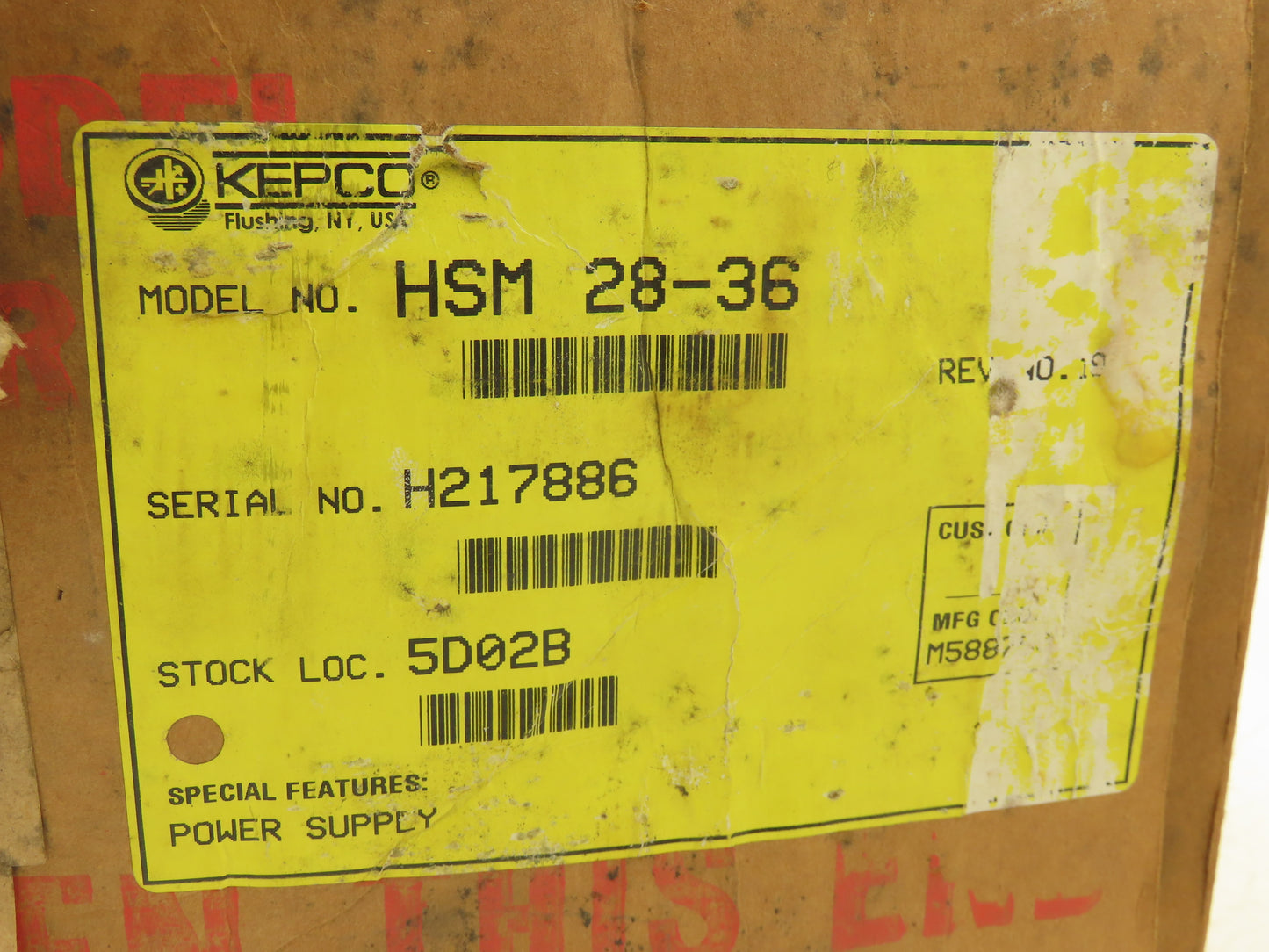 Kepco HSM 28-36 DC Power Supply 28V 36A 1000W Output 120/240V 1PH Input