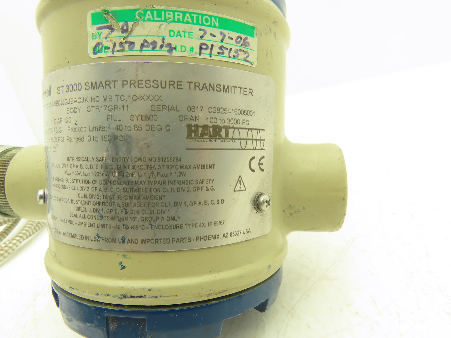 Honeywell ST3000 Smart Pressure Transmitter 2500PSI