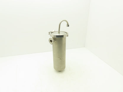 316L Stainless Sanitary Basket Strainer 1" Tri-Clamp Bottom Outlet 4.5"x 12"L