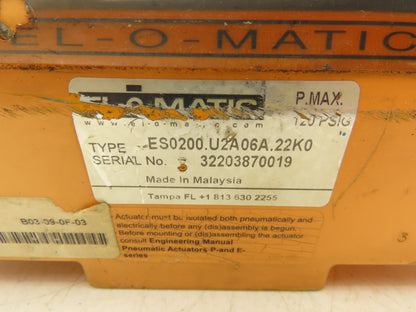 EL-O-MATIC ES0200.U2A06A.22K0 Double Acting Spring Return Pneumatic Actuator