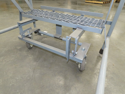 Cotterman Metal Rolling Ladder 5-Step 50"H Platform 24x7"Tread 80"H 30"W 450Lb