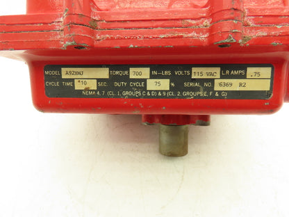 Asahi America A92XWJ Series 92 Electric Valve Actuator 120V 700 In-Lb