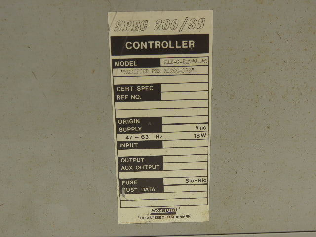 Foxboro E27AM-SA-L+EA4 Spec 200/SS Manual Gauge Controller 2AX+EA4