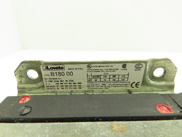 Lovato B180 Motor Starter 575VAC 150HP 440-480VAC Coil