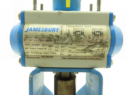 Jamesbury VPVL050-SR6-B Pneumatic Actuator 1/4 Turn 80psi 6ft-lb 1/2" Ball Valve