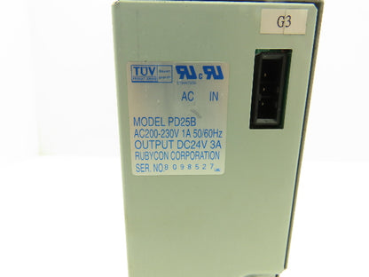 Rubycon PD25B Power Supply 24VDC 3A Out 230V 1A In