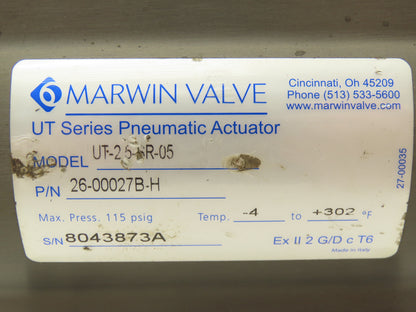 Marwin UT-2.5-SR-05 Pneumatic Actuator 1.5"NPT Stainless Ball Valve 8733FTRS-15A