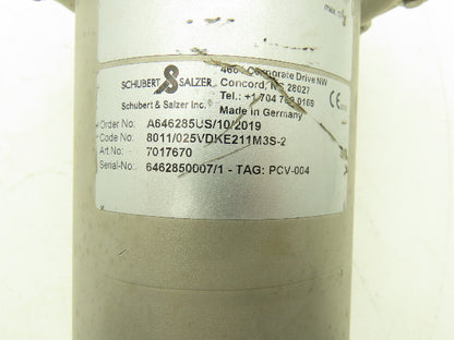 Schubert & Salzer 8011  1" Sliding Gate Valve Pressure Regulator 276 PSI 7017670