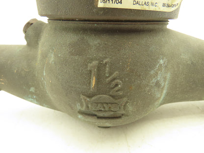 Hays Fluid Controls 00-354-4297  1.5" Fluid Displacement Flow Meter Bronze Valve