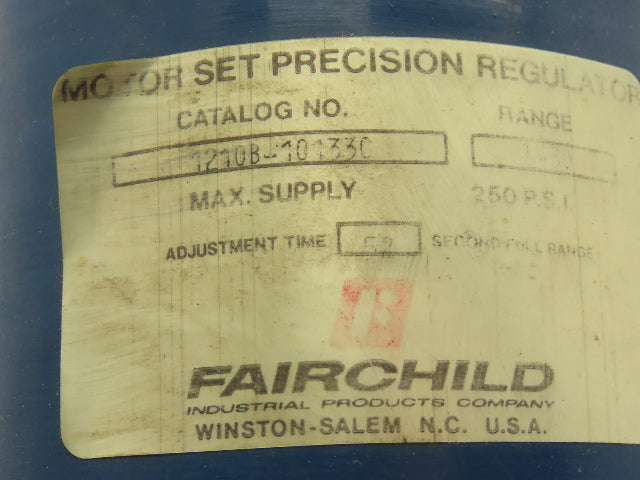 Fairchild 1210B-10133C Motorized Pneumatic Air Regulator 3/8"npt