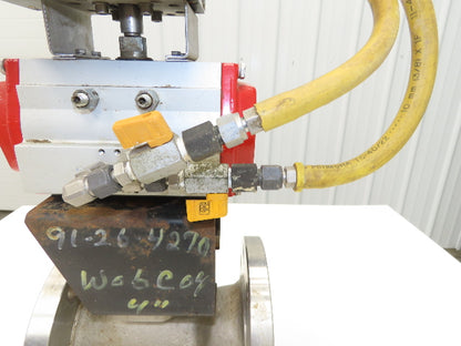 FlowTek 4-150 4" Stainless Ball Valve & Pneumatic Actuator Assembly DAB092