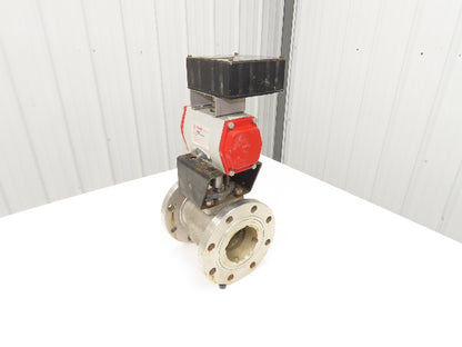 FlowTek 4-150 4" Stainless Ball Valve & Pneumatic Actuator Assembly DAB092
