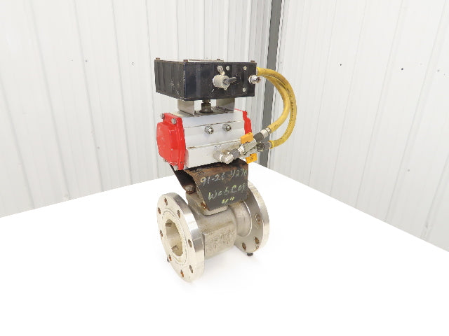 FlowTek 4-150 4" Stainless Ball Valve & Pneumatic Actuator Assembly DAB092