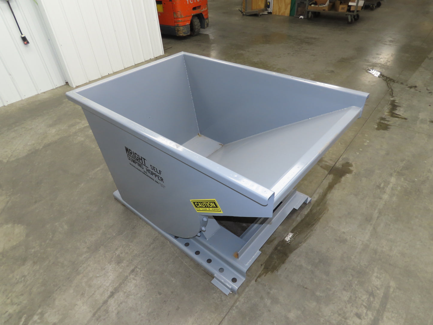 Wright 75555-GRY 3/4 YD Self Dumping Hopper 4000lbs Trash Recycling 10 Gauge Bin