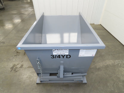 Wright 75555-GRY 3/4 YD Self Dumping Hopper 4000lbs Trash Recycling 10 Gauge Bin