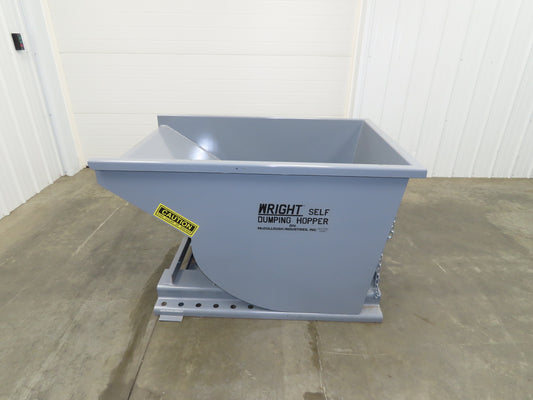 Wright 75555-GRY 3/4 YD Self Dumping Hopper 4000lbs Trash Recycling 10 Gauge Bin