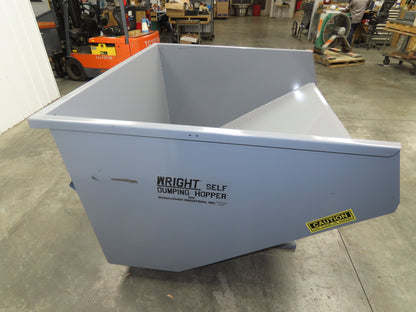 Wright 26099-GRY 2-1/2 YD Self Dumping Hopper 4000lbs Trash Recycle 10 Gauge Bin