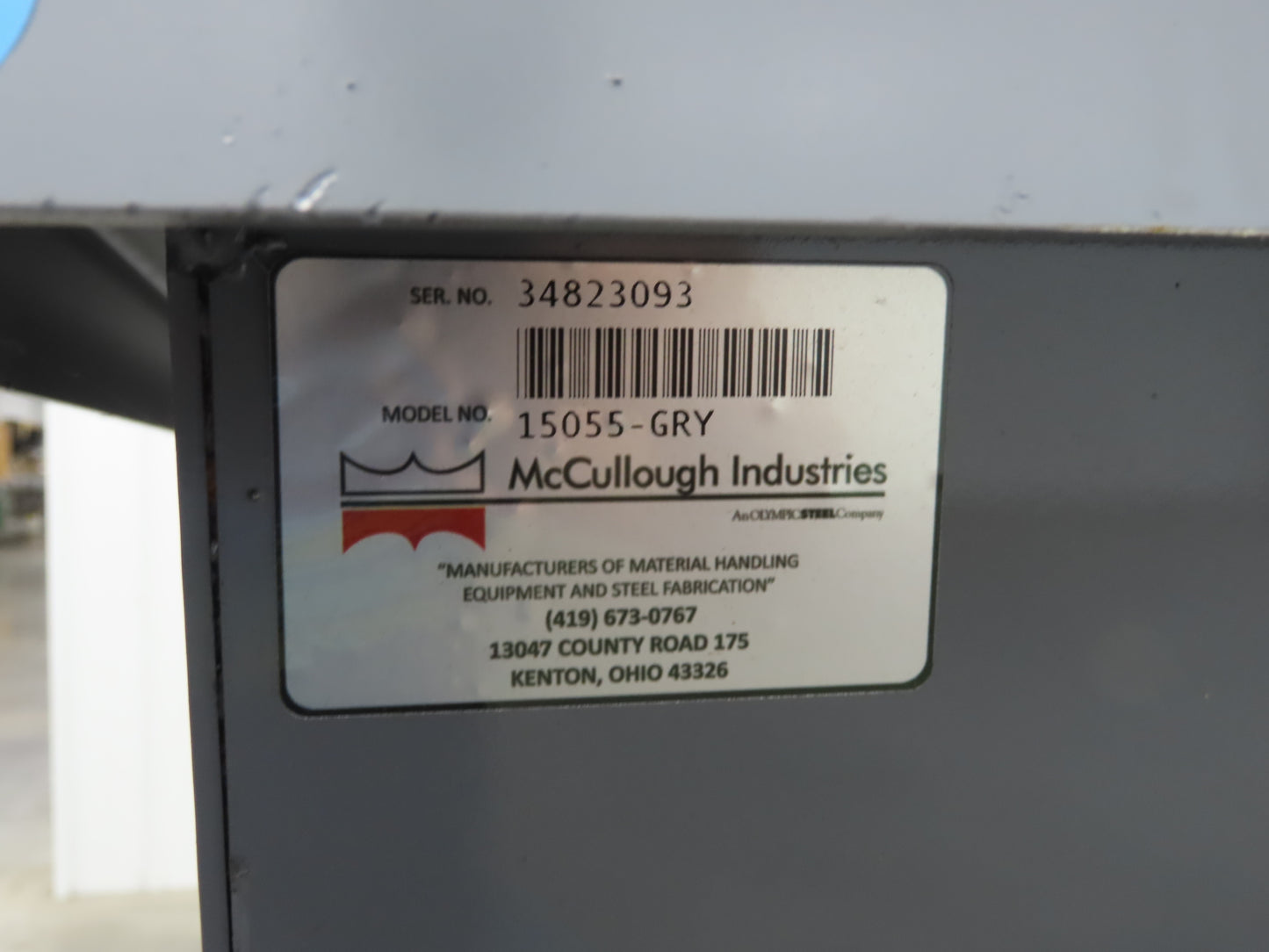 Wright 15055-GRY 1-1/2 YD Self Dumping Hopper 4000lbs Trash Recycle 10 Gauge Bin