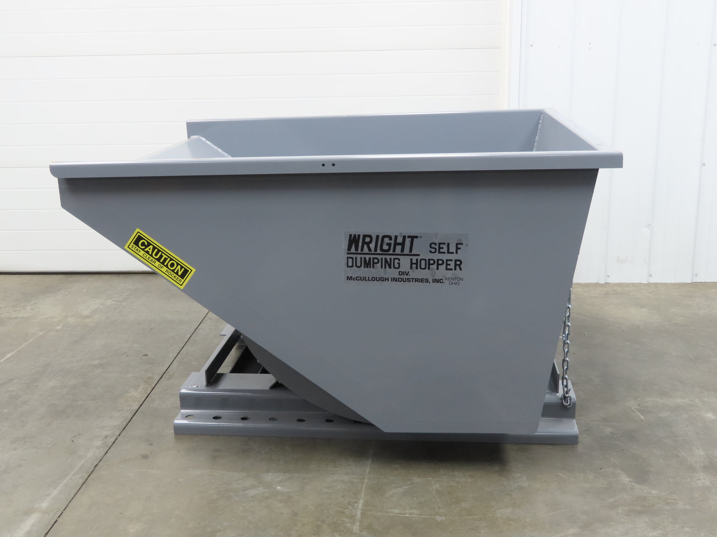Wright 15055-GRY 1-1/2 YD Self Dumping Hopper 4000lbs Trash Recycle 10 Gauge Bin
