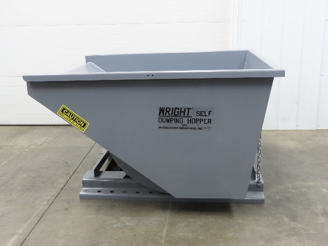 Wright 15055-GRY 1-1/2 YD Self Dumping Hopper 4000lbs Trash Recycle 10 Gauge Bin