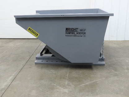 Wright 15055-GRY 1-1/2 YD Self Dumping Hopper 4000lbs Trash Recycle 10 Gauge Bin