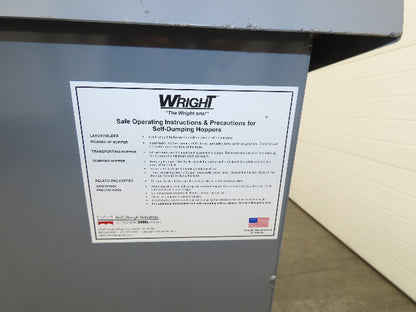 Wright 15055-GRY 1-1/2 YD Self Dumping Hopper 4000lbs Trash Recycle 10 Gauge Bin