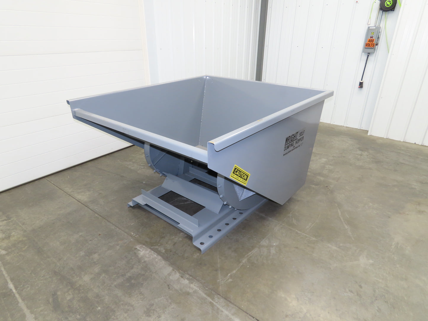 Wright 15055-GRY 1-1/2 YD Self Dumping Hopper 4000lbs Trash Recycle 10 Gauge Bin