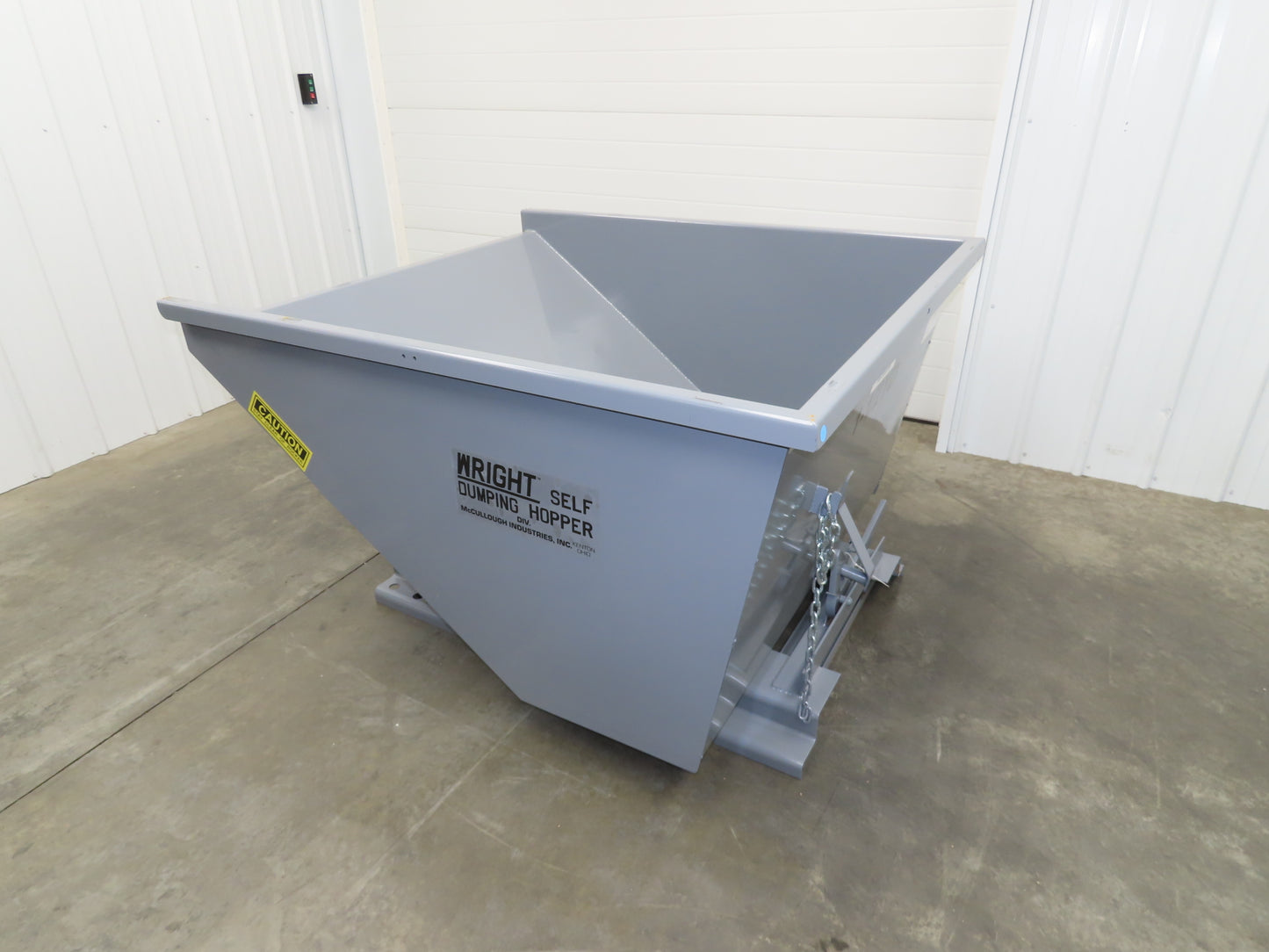 Wright 15055-GRY 1-1/2 YD Self Dumping Hopper 4000lbs Trash Recycle 10 Gauge Bin