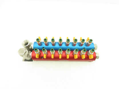 Burger & Brown 8-Station Aluminum Water Cooling Manifold Set Hot & Cold 16 Ports