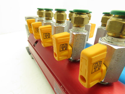 Burger & Brown 8-Station Aluminum Water Cooling Manifold Set Hot & Cold 16 Ports