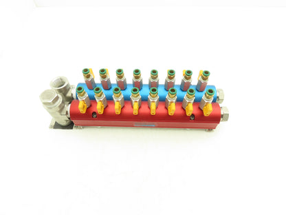 Burger & Brown 8-Station Aluminum Water Cooling Manifold Set Hot & Cold 16 Ports