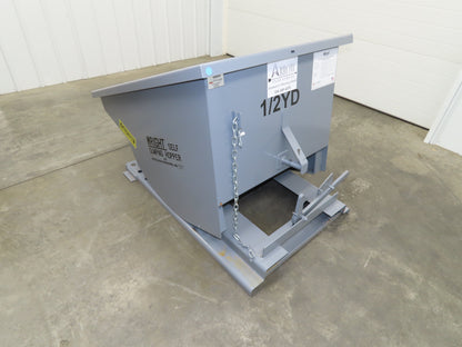 Wright 5055-GRY 1/2 YD Self Dumping Hopper 4000lbs Trash Recycle 10 Gauge Bin