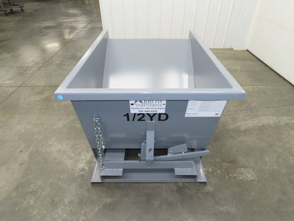 Wright 5055-GRY 1/2 YD Self Dumping Hopper 4000lbs Trash Recycle 10 Gauge Bin