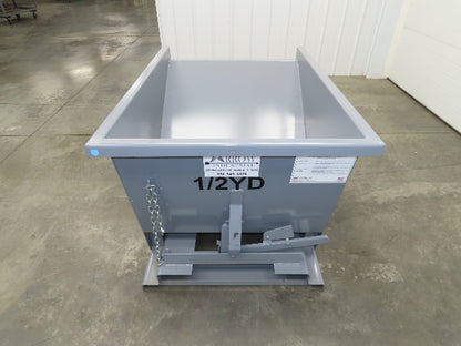 Wright 5055-GRY 1/2 YD Self Dumping Hopper 4000lbs Trash Recycle 10 Gauge Bin