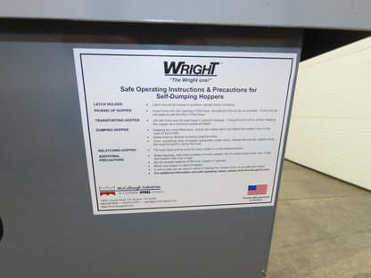 Wright 5055-GRY 1/2 YD Self Dumping Hopper 4000lbs Trash Recycle 10 Gauge Bin