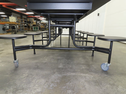 Uline H-9855MAP Mobile Cafeteria Table 12' L 30" W Rectangular 12 Stool Lunch