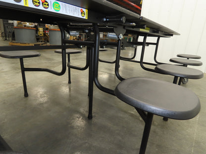 Uline H-9855MAP Mobile Cafeteria Table 12' L 30" W Rectangular 12 Stool Lunch