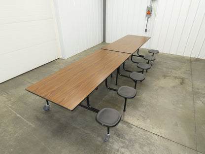 Uline H-9855MAP Mobile Cafeteria Table 12' L 30" W Rectangular 12 Stool Lunch