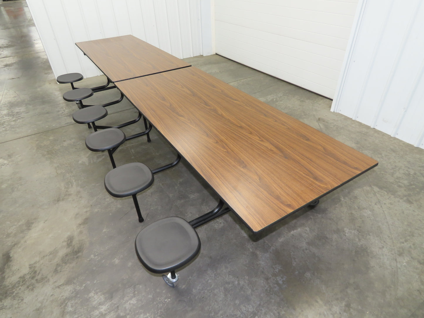 Uline H-9855MAP Mobile Cafeteria Table 12' L 30" W Rectangular 12 Stool Lunch
