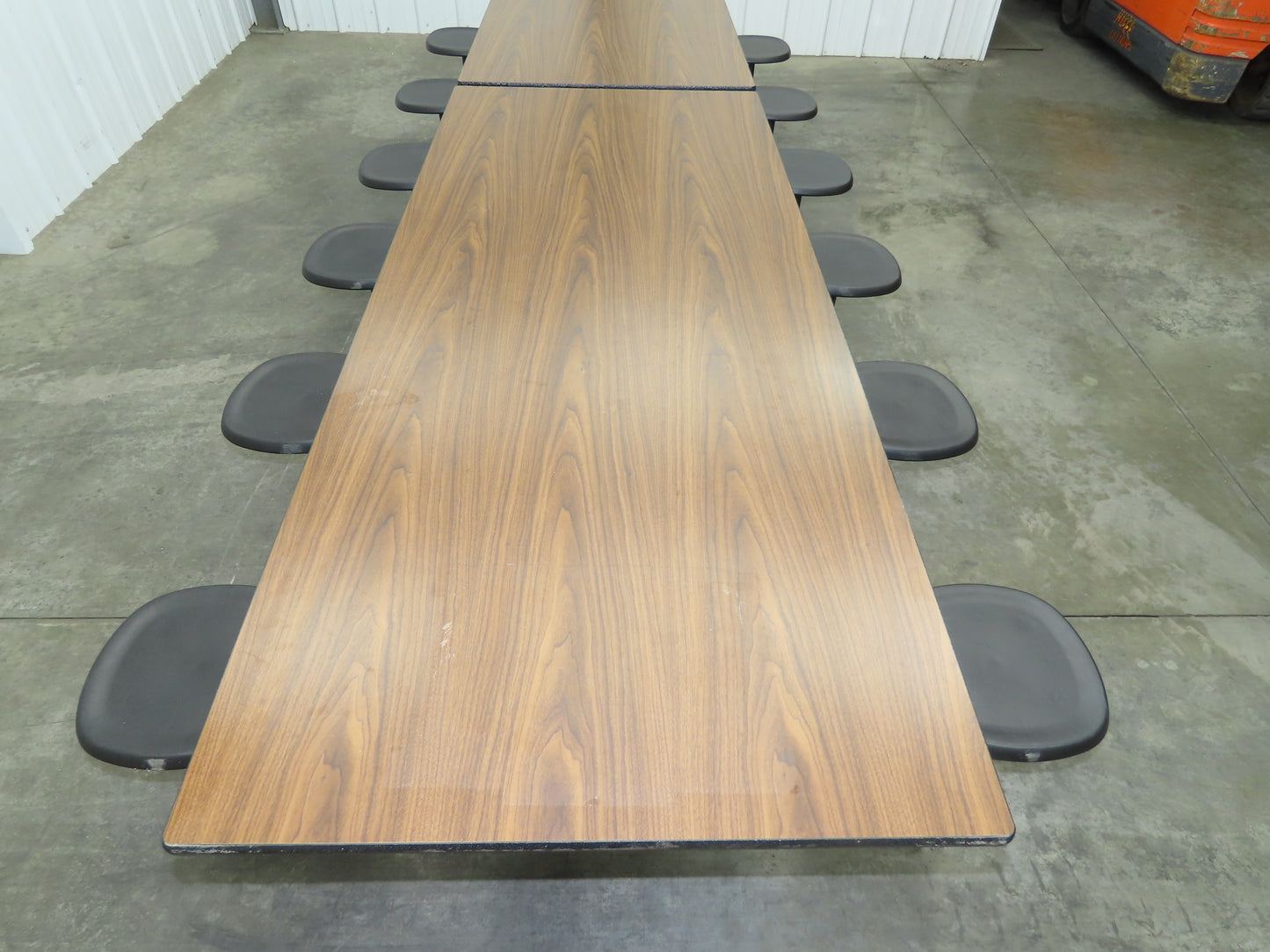 Uline H-9855MAP Mobile Cafeteria Table 12' L 30" W Rectangular 12 Stool Lunch