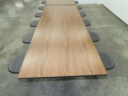 Uline H-9855MAP Mobile Cafeteria Table 12' L 30" W Rectangular 12 Stool Lunch