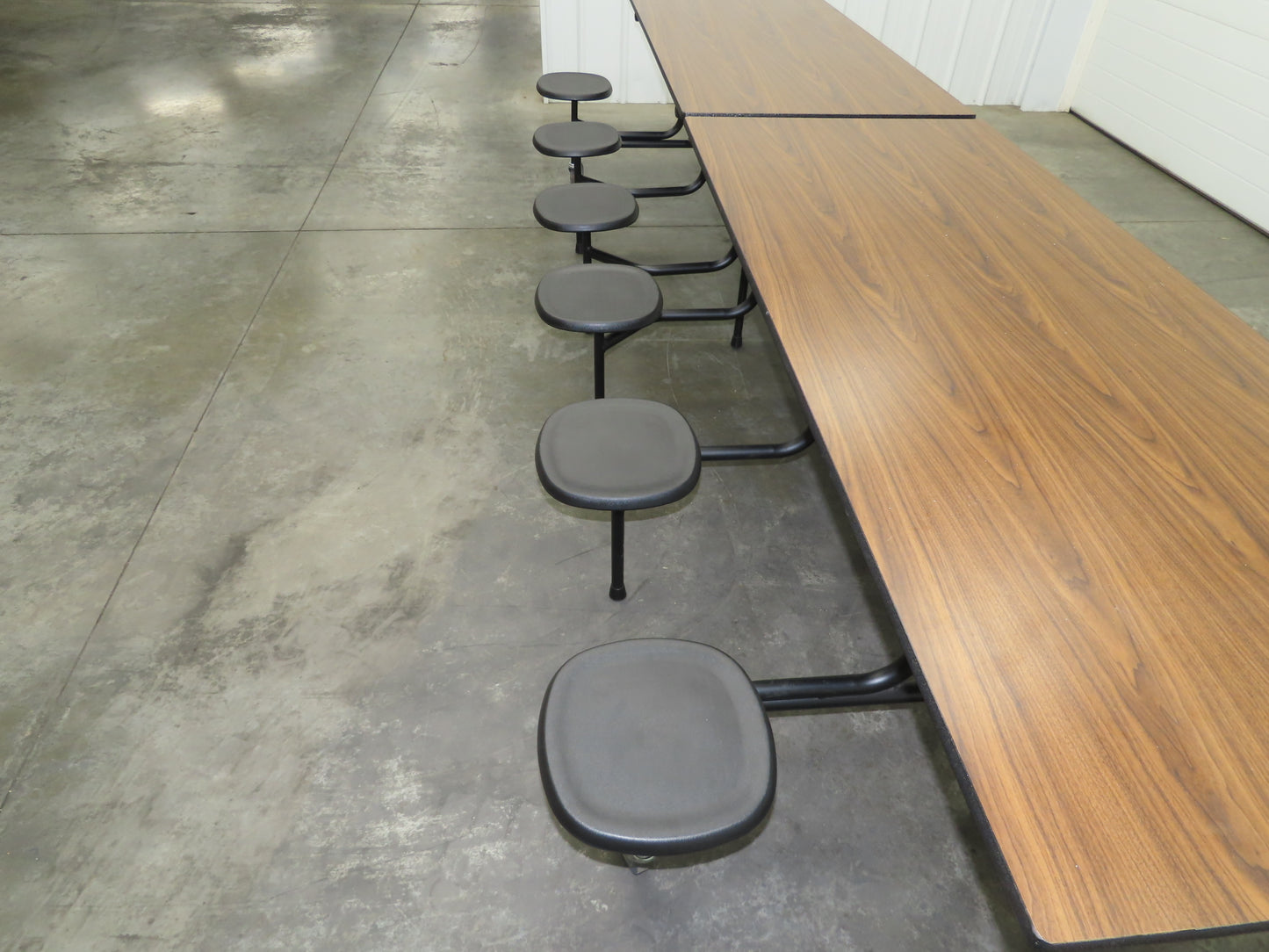 Uline H-9855MAP Mobile Cafeteria Table 12' L 30" W Rectangular 12 Stool Lunch