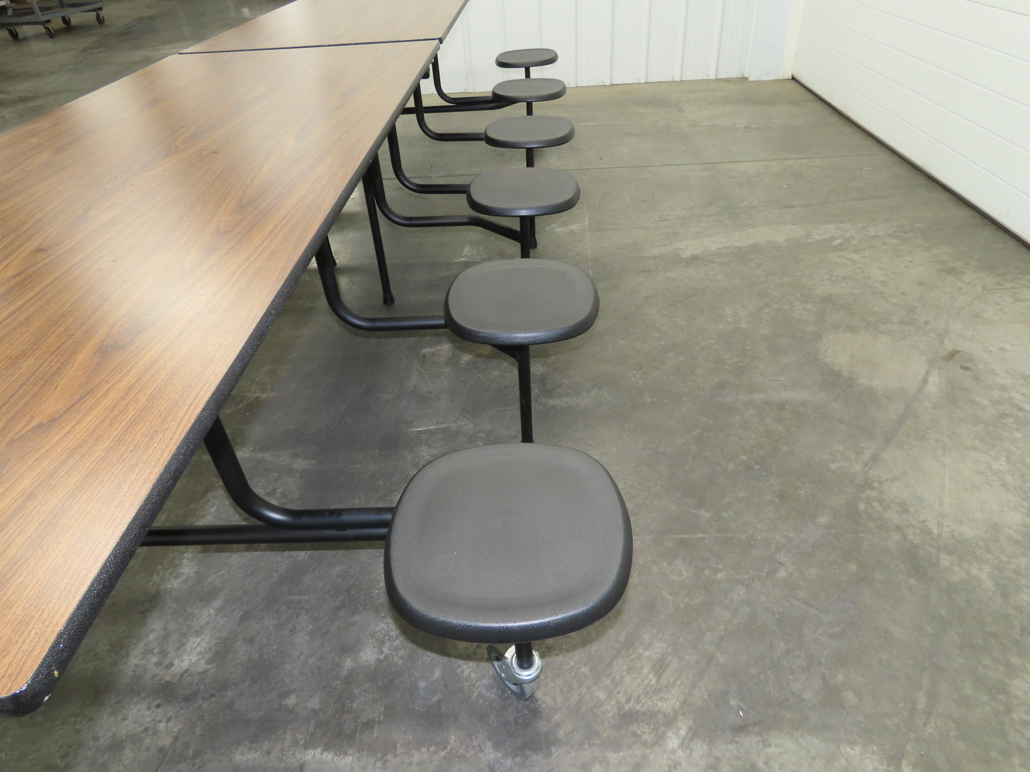 Uline H-9855MAP Mobile Cafeteria Table 12' L 30" W Rectangular 12 Stool Lunch