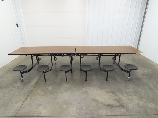 Uline H-9855MAP Mobile Cafeteria Table 12' L 30" W Rectangular 12 Stool Lunch